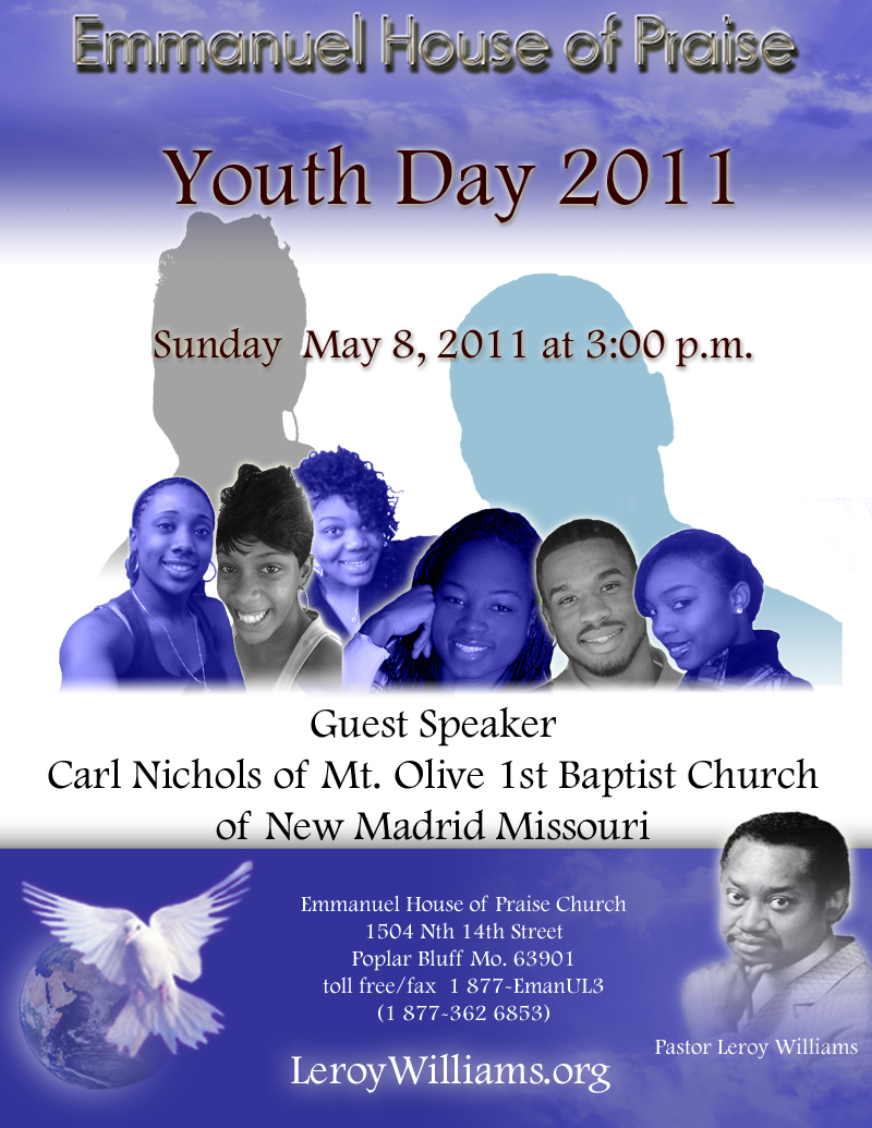 emmanuel house of praise church youth day poster